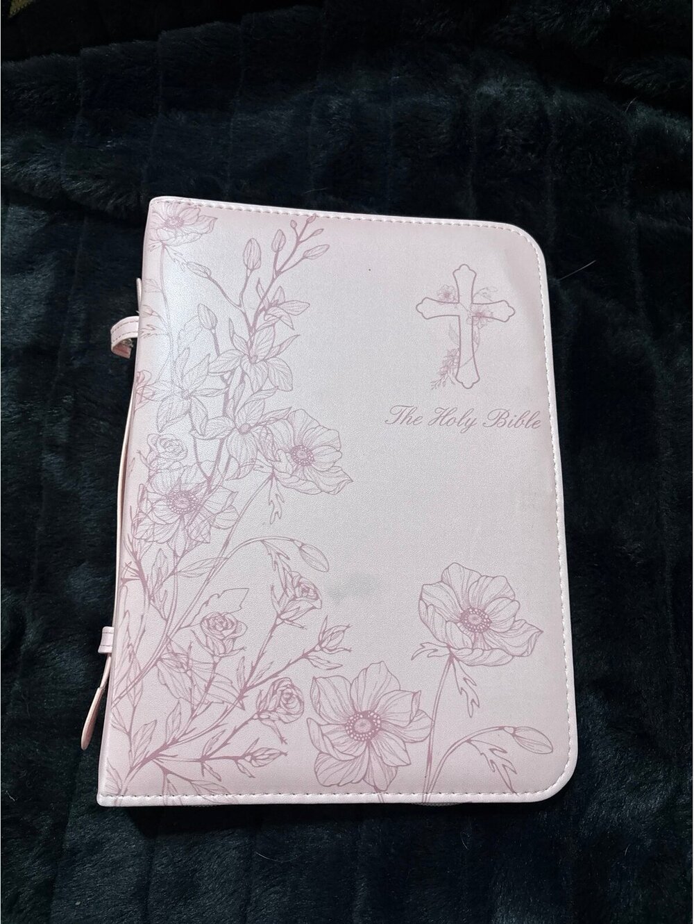 Pink floral Bible holder case